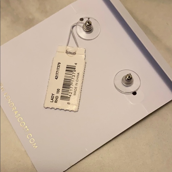 Kendra Scott Silver and White Lady Stud Earrings - Picture 4 of 4